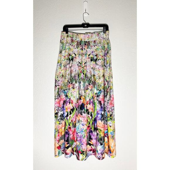 Ranna Gill x Anthropologie Women's Firefleur Maxi Skirt Watercolor Flower Print - Picture 5 of 11